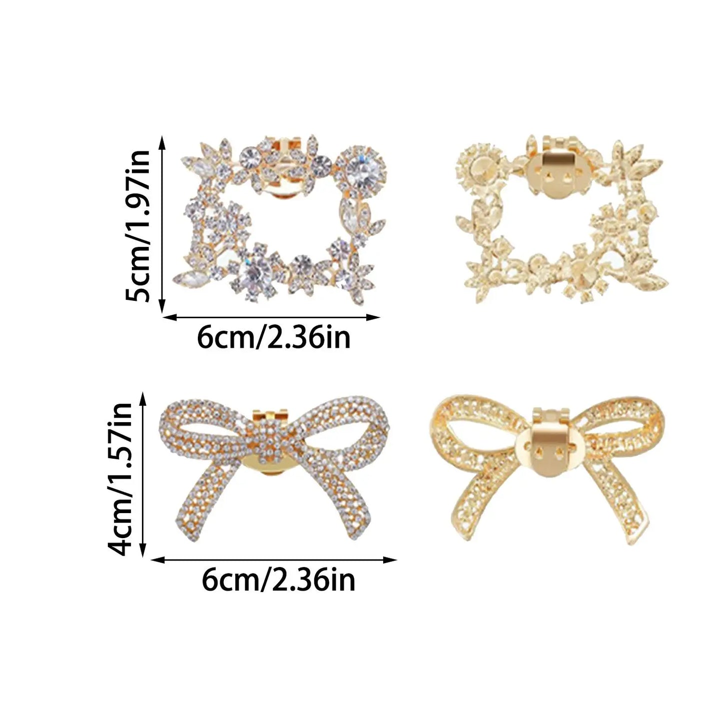 1PC Removable Lady Shoe Clips Wedding Bride Shoes Decoration Women High Heel Charms Jewelry Rhinestones Crystal Shoes Decoration