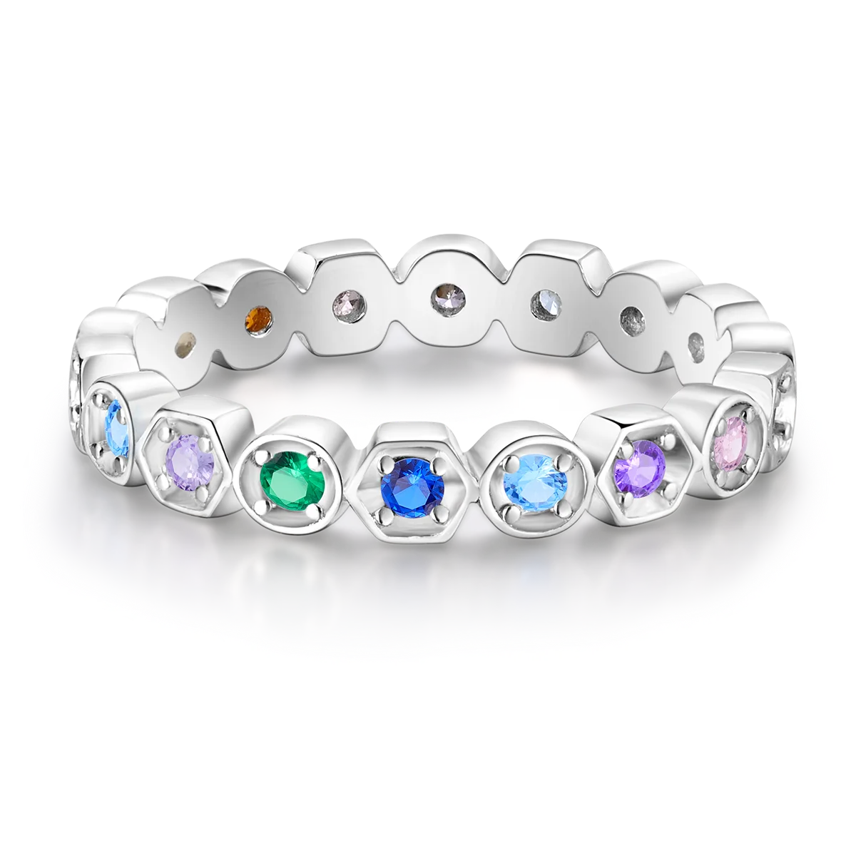 Silver Plated Women Luxury Stackable Ring Real Infinite Flower Daisy Fine Jewelry Rings For Engagement Weddling Party