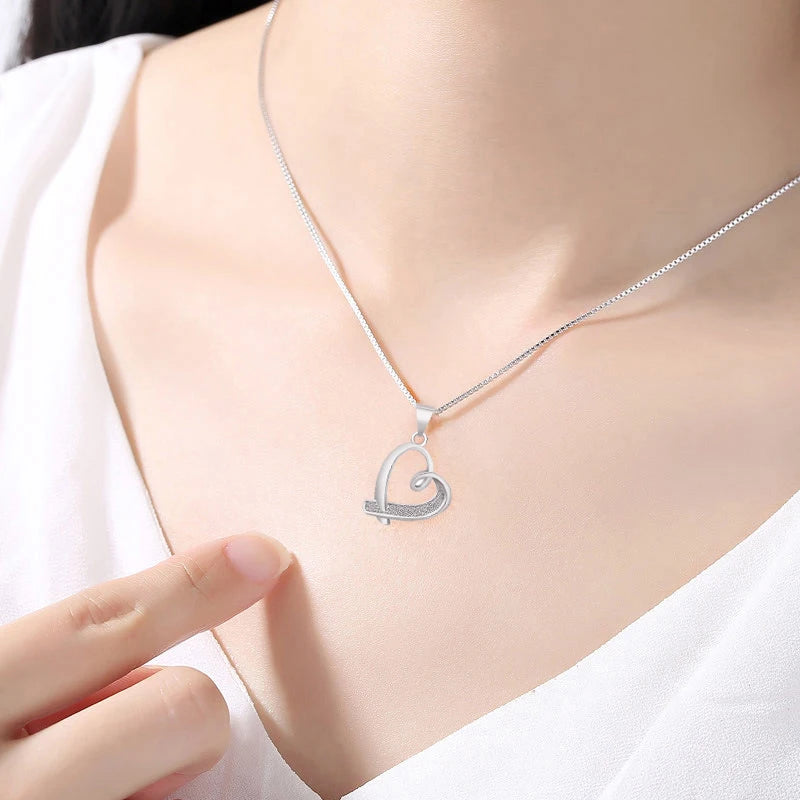 New Fashion Heart Rhinestone Pendant Neckalces Women 925 Sterling Silver Jewelry Silk Ribbon Love Rose Gold Zircon Choker Chain