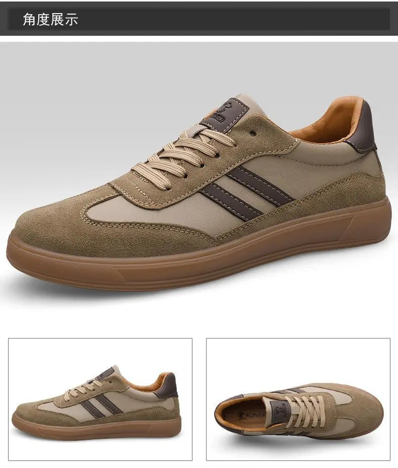 High Quality Leather Sneakers Men Trainers Classic Casual Sports Shoes Man Flat Sneakers Outdoor Non-slip Men's Skateboard Shoes