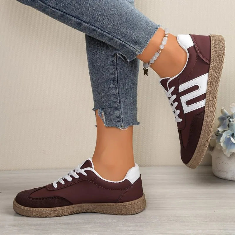 Shoes Woman 2025 Trend Casual Sneakers Comfortable Lace Up Flats Tennis Shoe Breathable Walking Jogging Shoe Zapatillas De Mujer