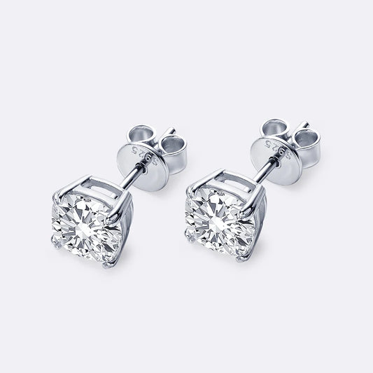 100% 925 Silver Stud Earrings 3.0ctw. Cushion Cut Moissanite Square Earrings for Men & Women Certified Jewelry 6.5x6.5mm 1.5CT