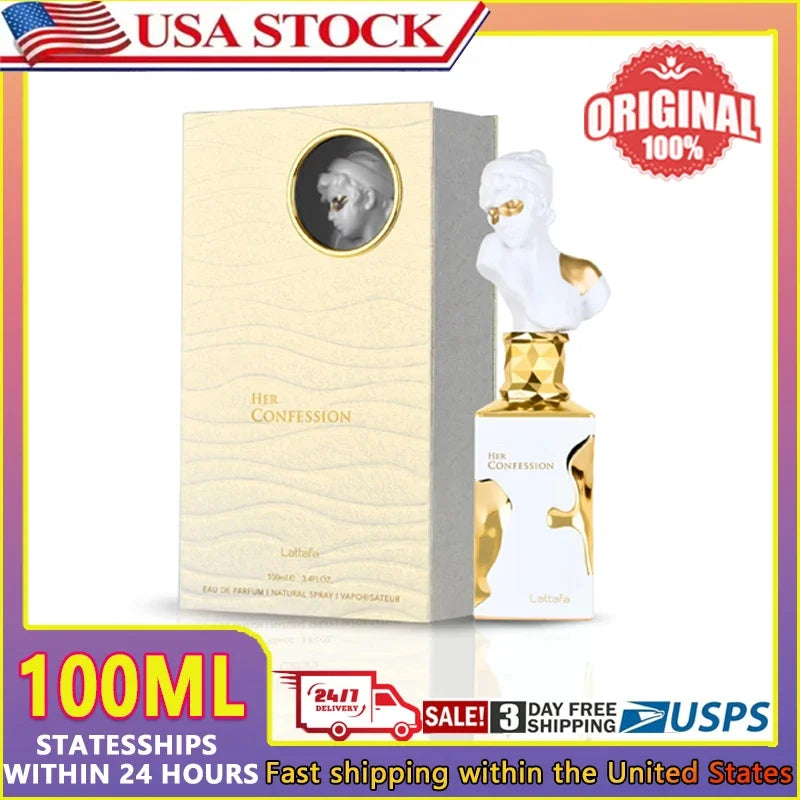 Lattafa Her Confession 3.40 Ounce 100Ml Perfume - Vanilla, Floral, Amber, Musk - Eau De Parfum Long-Lasting Fragrance for Women