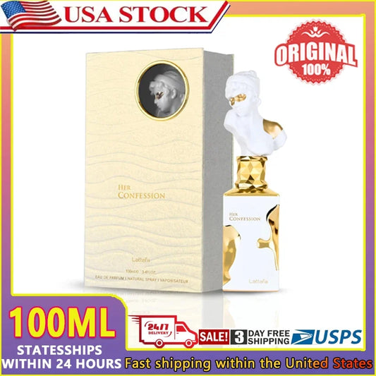 Lattafa Her Confession 3.40 Ounce 100Ml Perfume - Vanilla, Floral, Amber, Musk - Eau De Parfum Long-Lasting Fragrance for Women