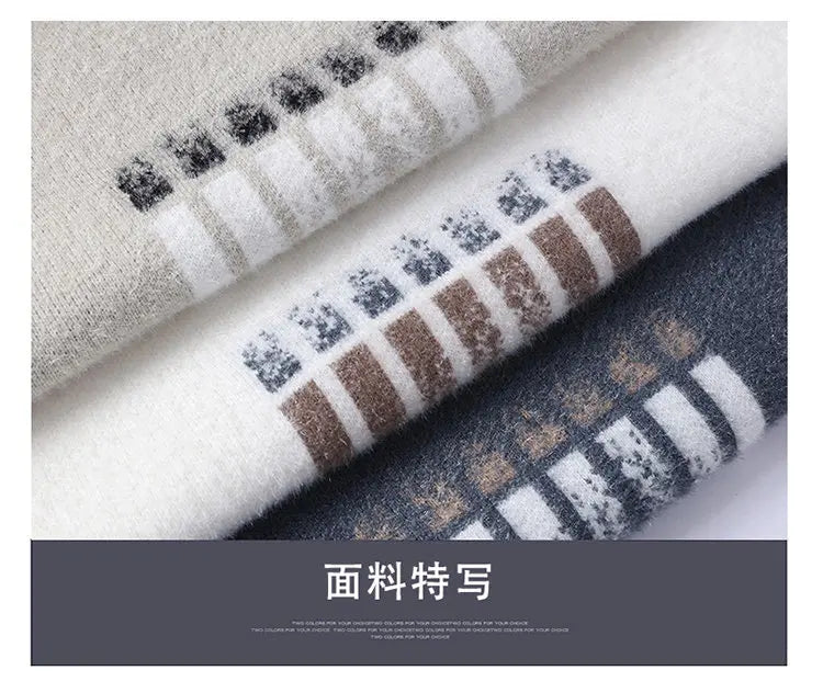 New Winter Tops Handsome Pullover Men Korean Harajuku Mens Christmas Sweaters Grade Luxury Thick Warm Sweater