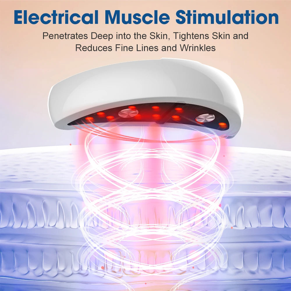 Electric Portable Ems Red Light Therapy Massage Led Eye Patch With Microcurrent Eye Care Device Anti-aging Dark Circles Remover