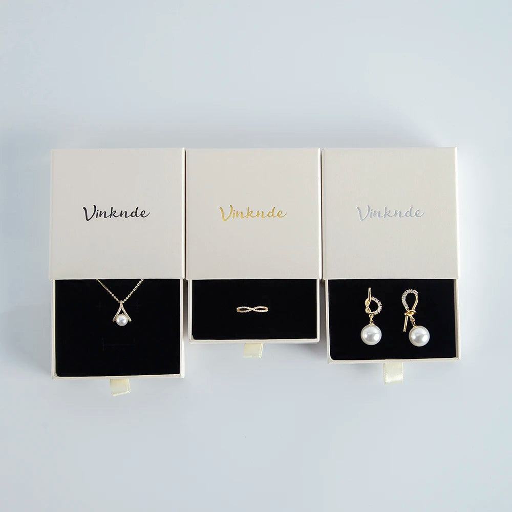 Wholesale 24pcs Custom Jewelry Packaging Box with logo Pink Cardboard Drawer Sliding Jewellery Earrings Ring Necklace Gift Boxes