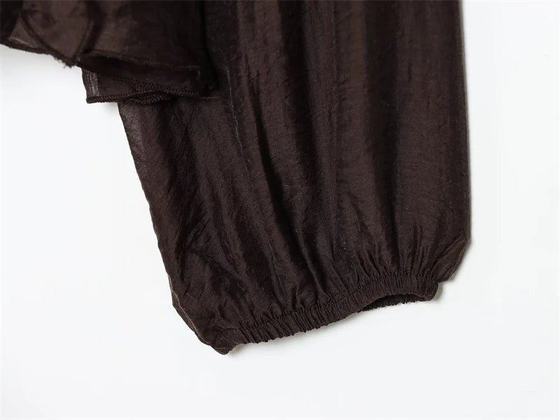 Women Shirt 2025 New Fashion Autumn Long Sleeve Layered Decorative Blouse for Women Casual Chic V-neck Ladies Top