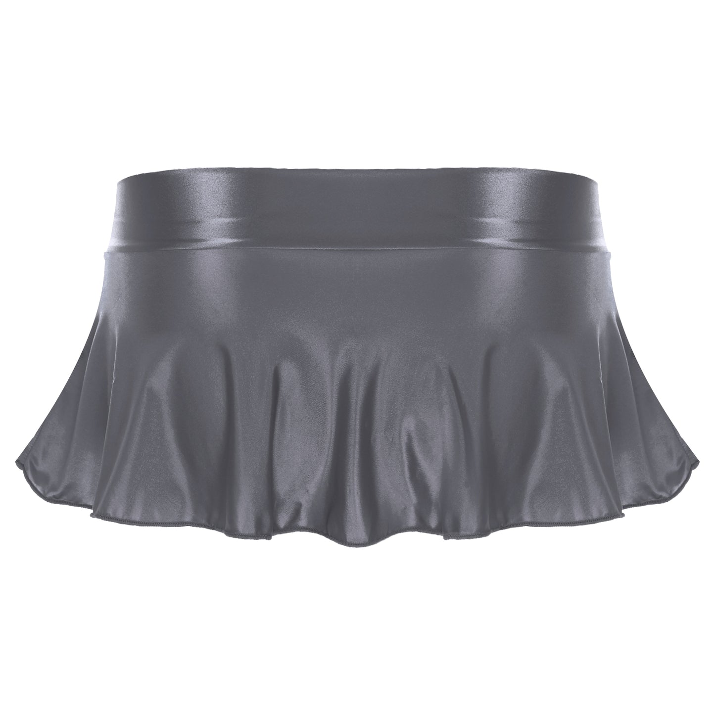 Skirts for Women Korean Fashion Mini Skirts Solid Color Sexy Miniskirt Clubwear Glossy Ruffled Short Rave Mini Skirt Y2k Clothes