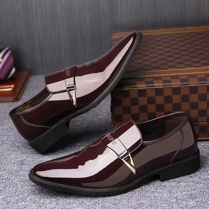 Business Leather Shoes for Men British Style Men's Office Dress Shoes Comfortable Slip-on Male Loafers Hot Daily Casual Shoes