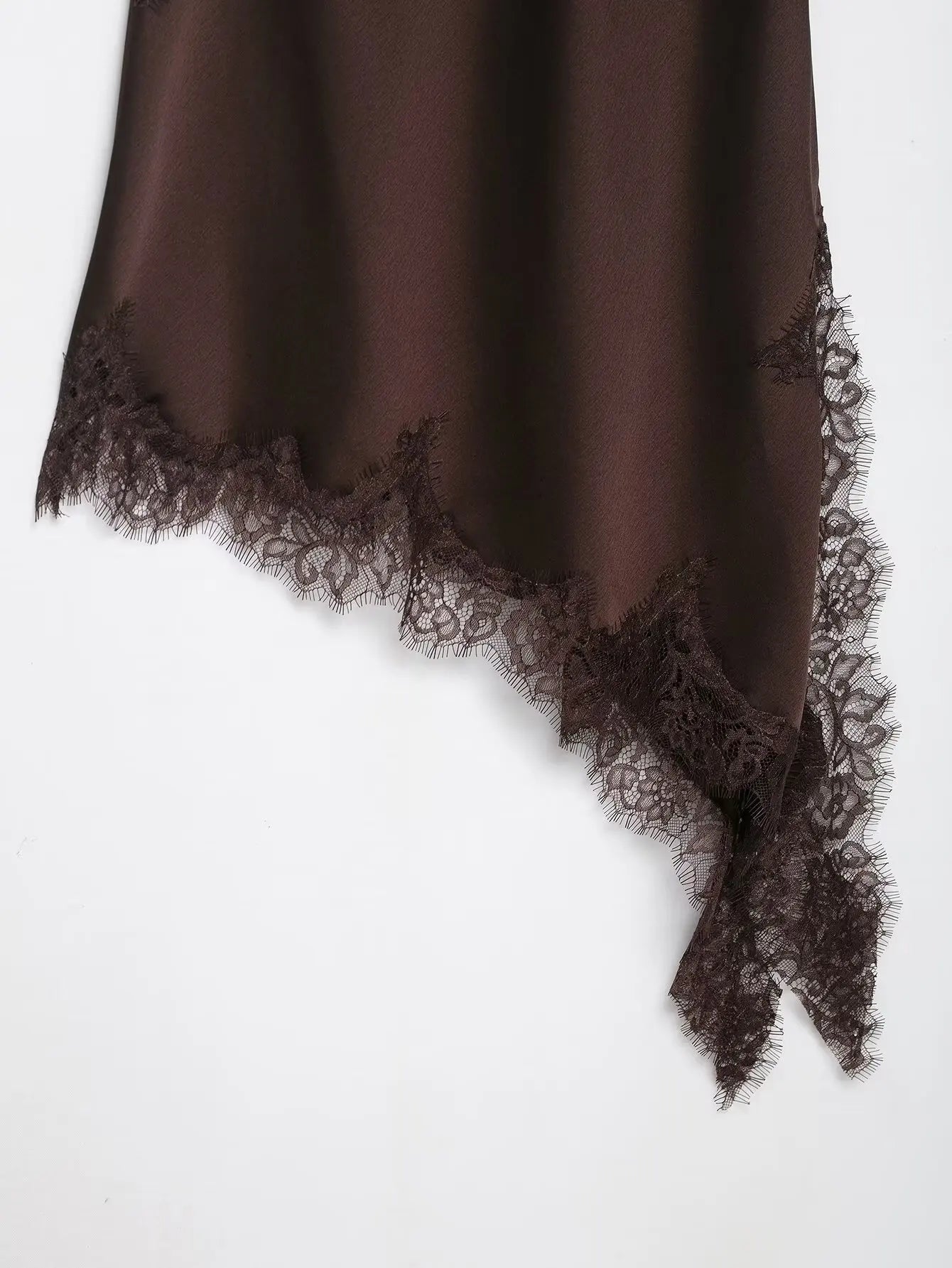 Satin Sexy Lace Spliced Short Sling Dress Women Sleeveless Backless Asymmetric Sexy Party Dresses 2025 Summer Lady Dress ﻿