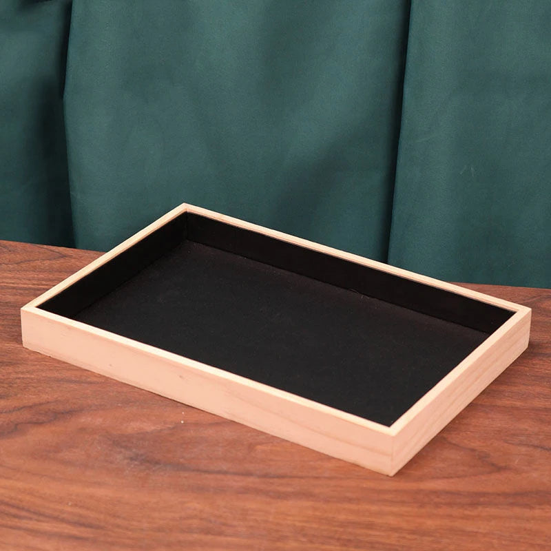 Fashion Wood Jewelry Tray Storage Trays Pendant Necklace Bracelet Earrings Ring Display Plate Desktop Drawer Sundries Organizers