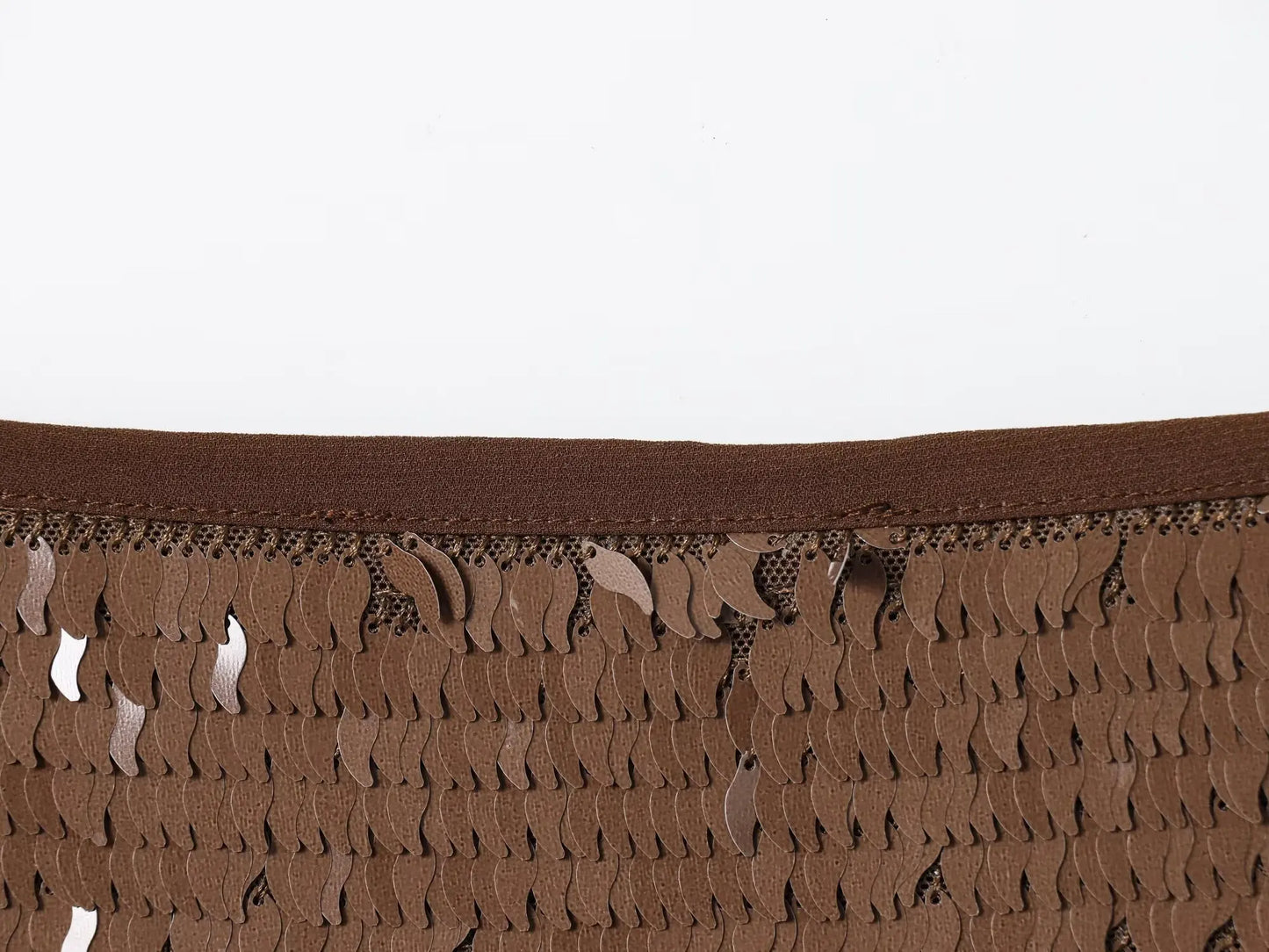 KONDALA Chic Y2K Sheath Sequined Sexy Brown Mini Skirt Club Fashion 2025 Sexy Birthday Shiny Night Party Music Streetwear Skirt