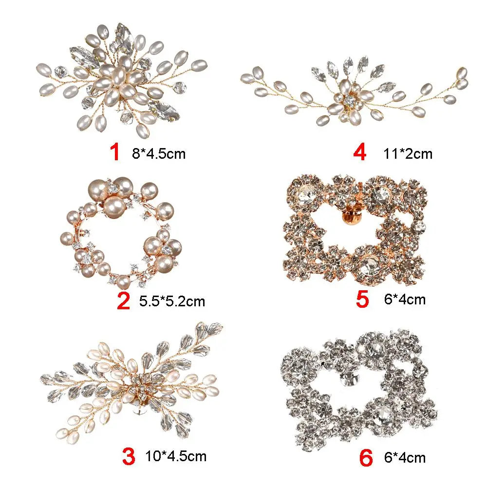 1Pair Detachable Shoes Decorations Shiny Crystal Shoes Clip Charm Buckle Rhinestone Brooch Women Bag Pendant Bride Accessories