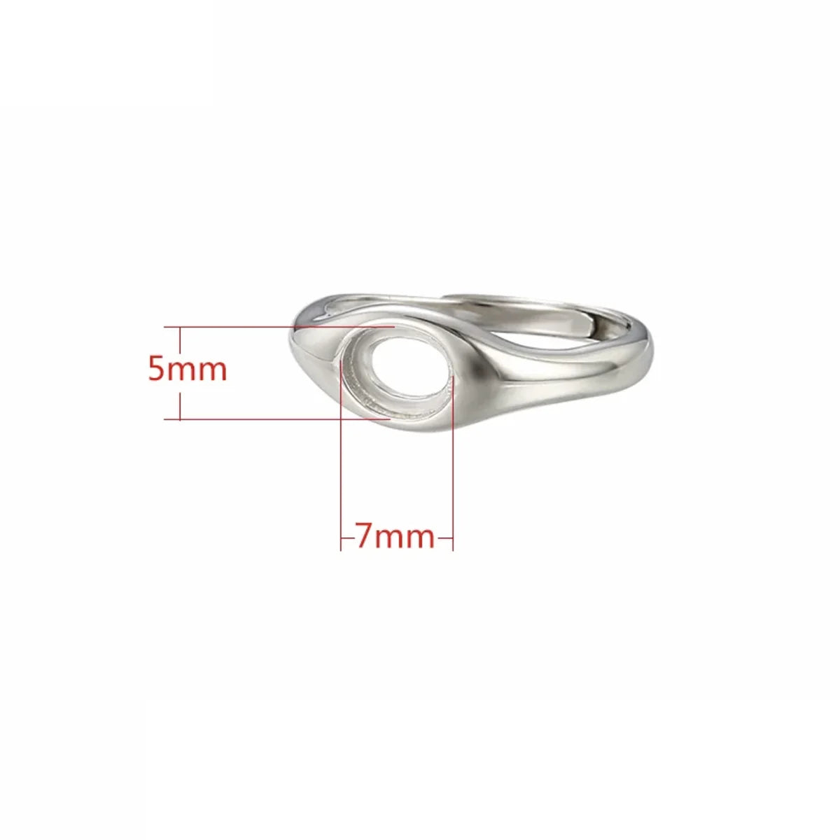 Adjustable Ring Blank Fit 7X9/8X10/10X12mm Oval Glass Cabochons Cameo Tray 925 Silver DIY Rings Setting Jewelry Making