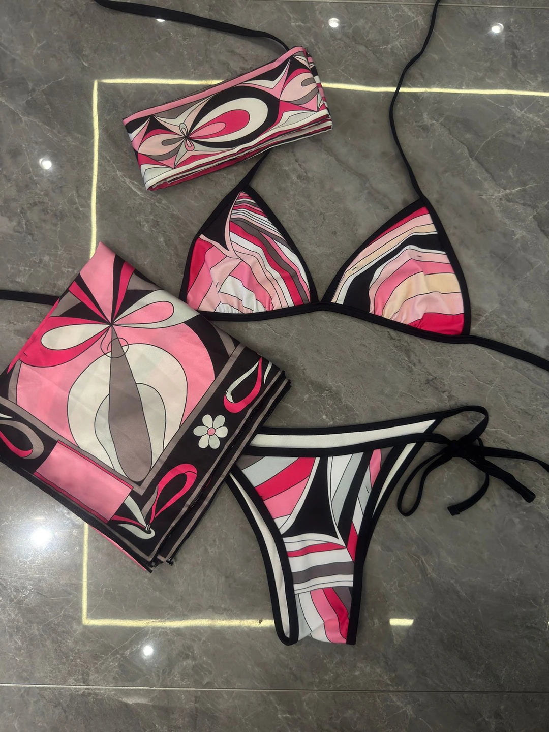 Luxury Design Women's Scarf Bikini Sets Letter Signature Logo Designer Brand Lady Headband Swimsuits