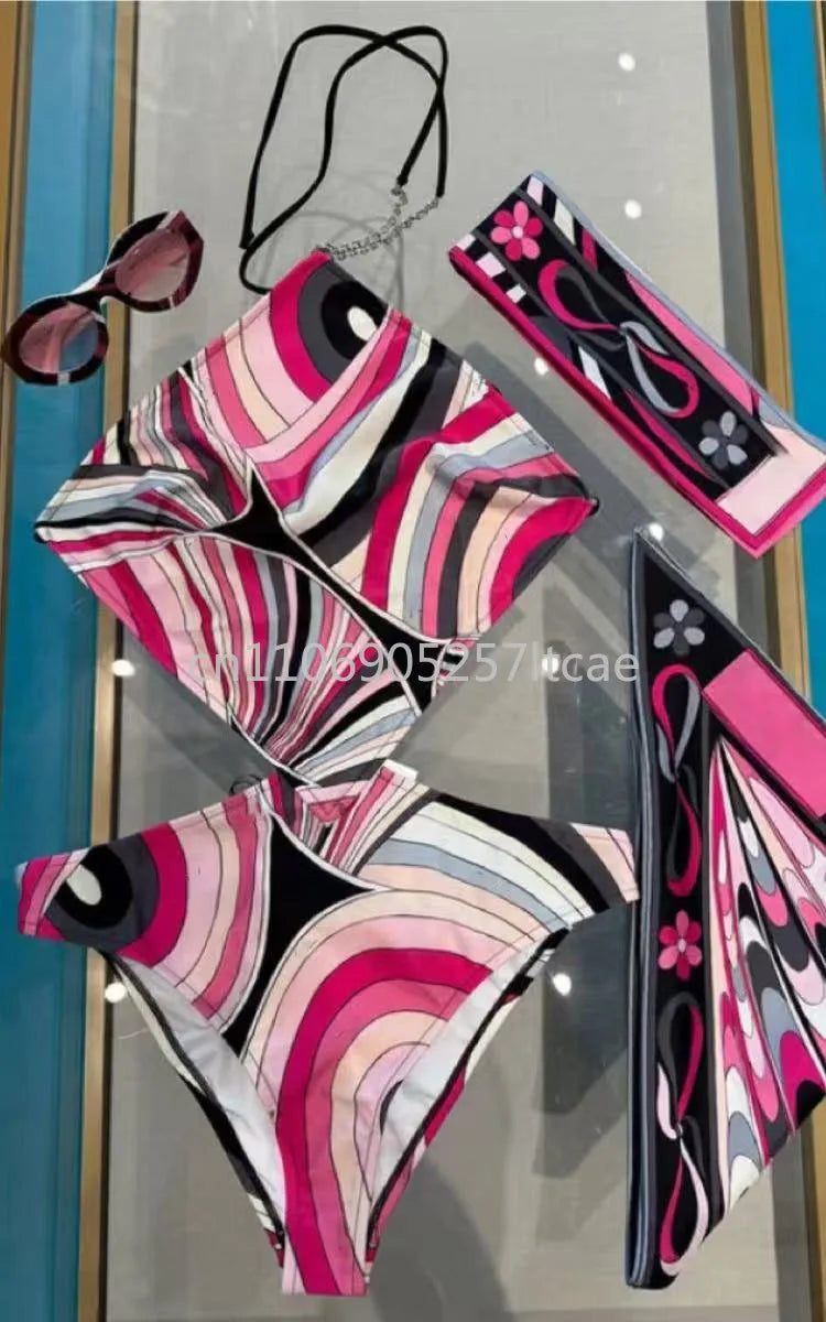 Luxury Design Women's Scarf Bikini Sets Letter Signature Logo Designer Brand Lady Headband Swimsuits