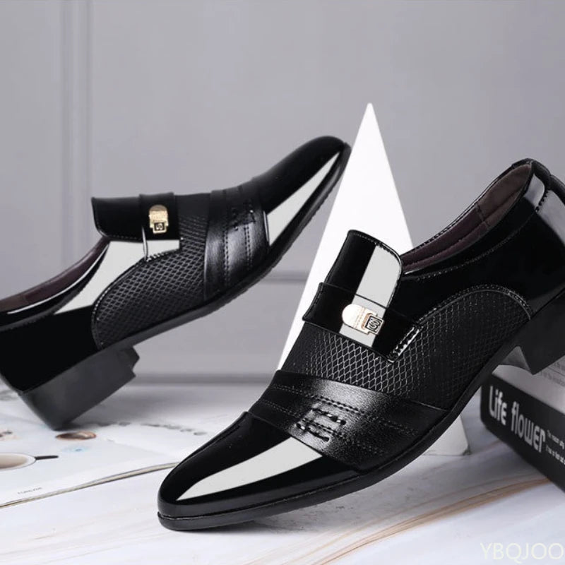 New men's casual shoes business formal wear plus size versatile for weddings simple  comfortable retro artistic men's shoes