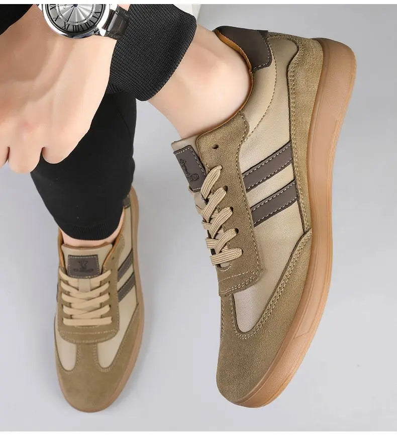 High Quality Leather Sneakers Men Trainers Classic Casual Sports Shoes Man Flat Sneakers Outdoor Non-slip Men's Skateboard Shoes