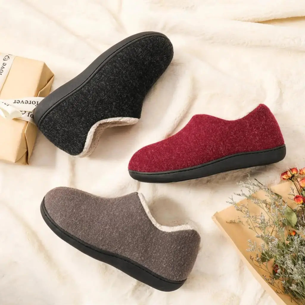 Asgard Women Winter Soft Plush Slippers Outdoor Antiskid Warm Cotton Shoes Indoor Fashion Casual Cozy Breathable House Slippers