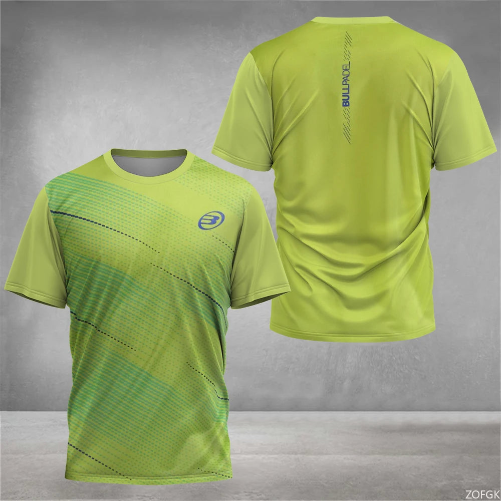 2024 New Padel Element Print Quick-drying Short Sleeve Men's Tennis Breathable Wear Men's Ultra-thin Fitness T-shirt Casual Top