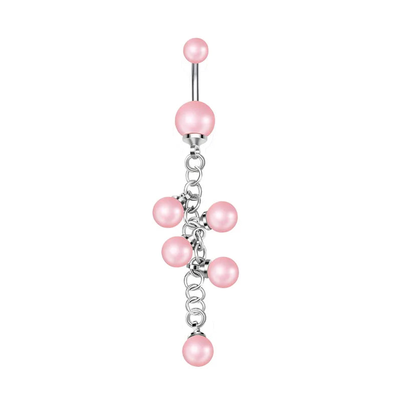 New Pink Series Heart Snake Crystal Zircon Belly Button Rings Fashion Cross Butterfly Dangled Belly Piercing for Women Jewelry