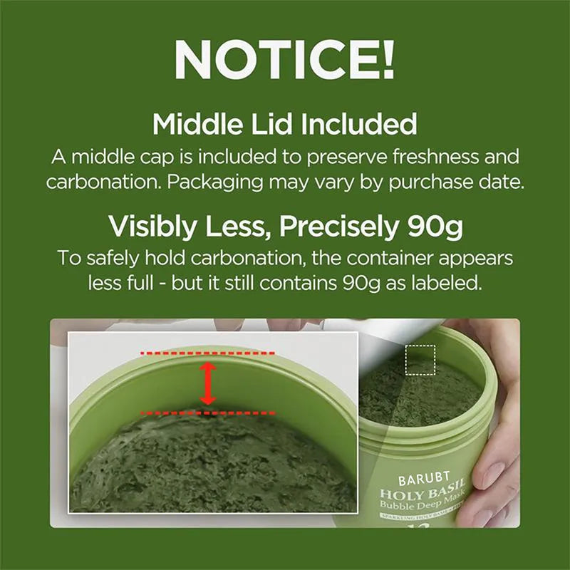 Pore-cleansing Bubble Mask Korean Skincare Sparkling Holy Basil + PHA 13% Gentle Blackhead Removal Oil Control Cleansing Mask