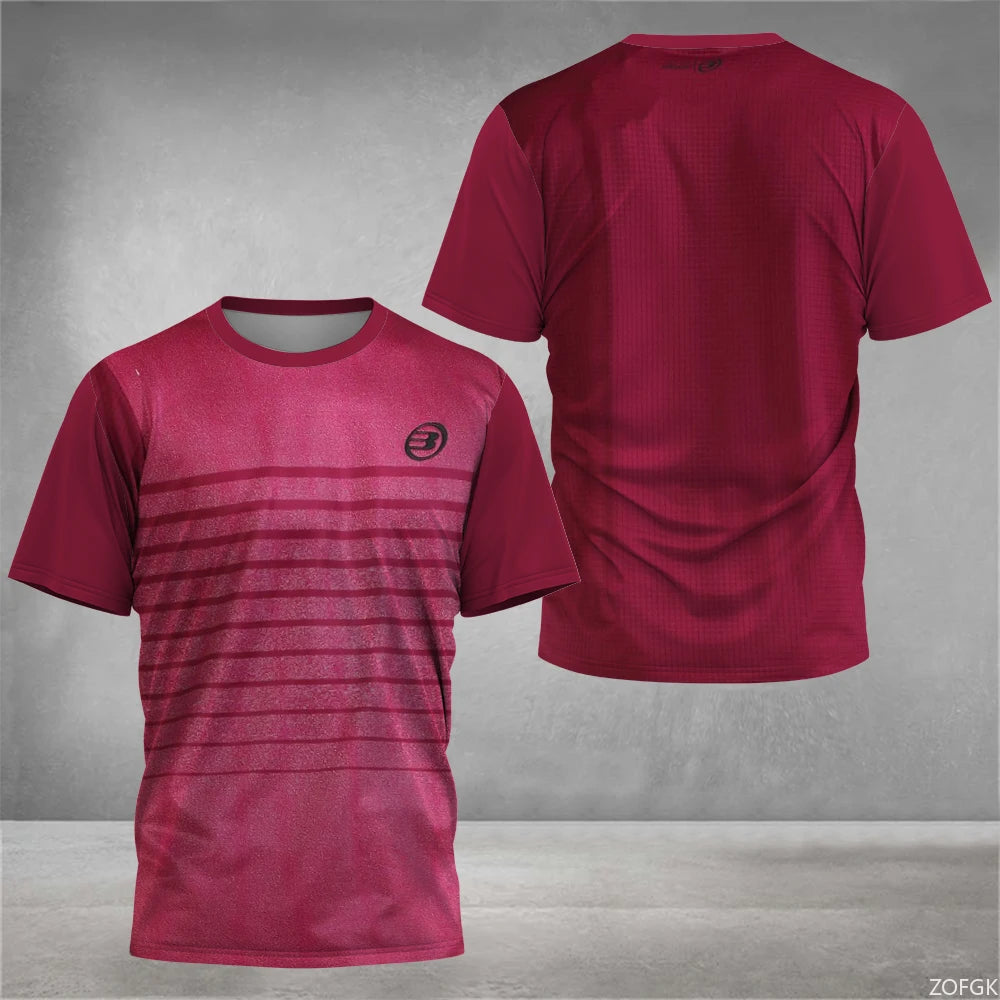 2024 New Padel Element Print Quick-drying Short Sleeve Men's Tennis Breathable Wear Men's Ultra-thin Fitness T-shirt Casual Top