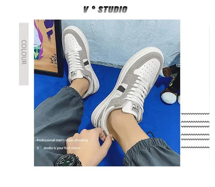 2025 Spring New Men's Sneakers Fashion Casual Board Shoes for Men's Lace Up Versatile Trendy Man's Sports Shoes Flat Bottom