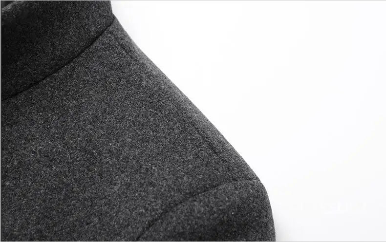 Men Long Trench Coats Cashmere Winter Jackets Wool Blends New Autumn Winter Coats Male Business Casual Trench Coats Size 4XL