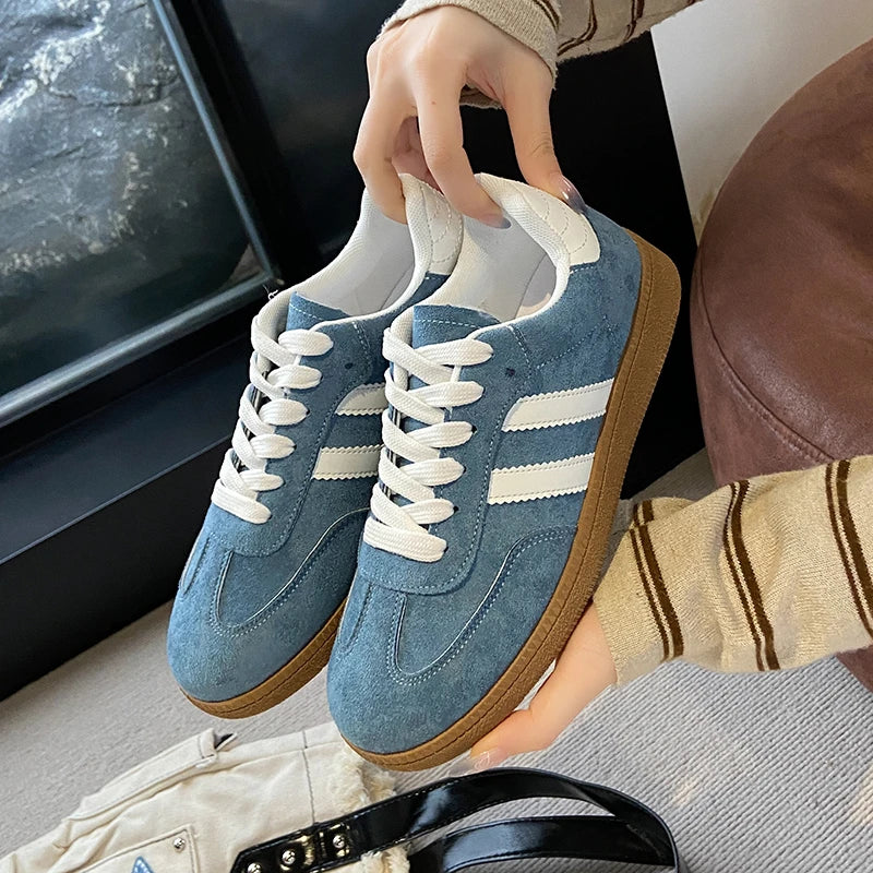 2025 Autumn New  Fashionable Comfortable Casual Sneakers Retro Thick-soled Sneakers Women's College Style Board Shoes Big Size