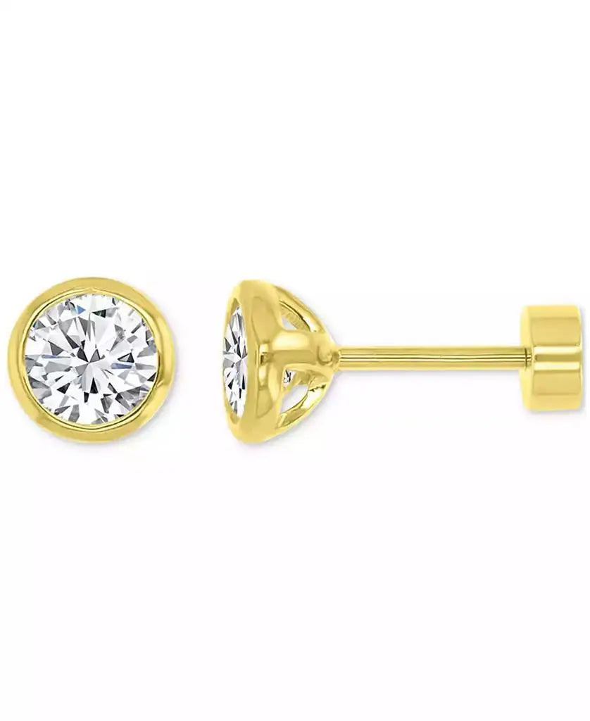 Cubic Zirconia Stud Earrings (1-1/2 ct. t.w.) in 14k Gold-Plated Sterling Silver | Macy's