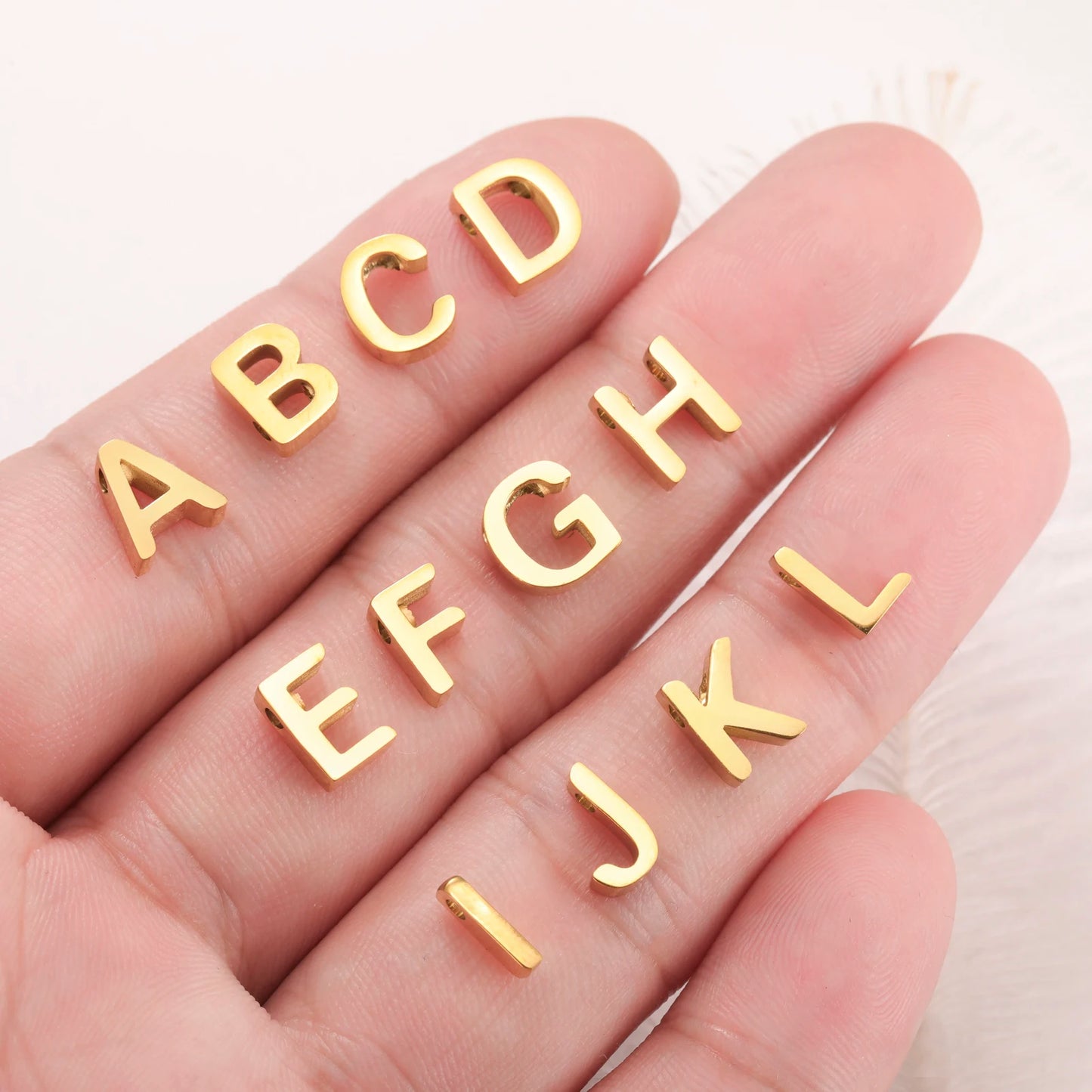 EUEAVAN 5pcs Stainless Steel A-Z Letter Alphabet Charms Pendant for Necklace Earrings Bracelets Jewelry Making DIY Accessories