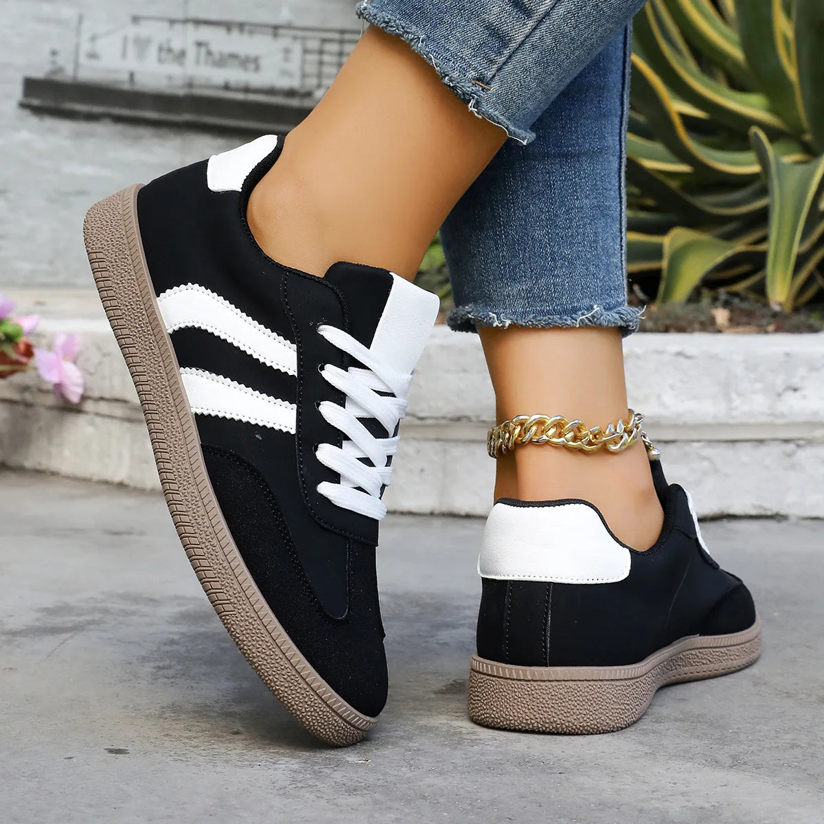 Spring Autumn Platform Sneakers Women Fashion Mixed Colors Lace-Up Sport Shoes Woman Comfortable Non Slip Flat Trainers Female