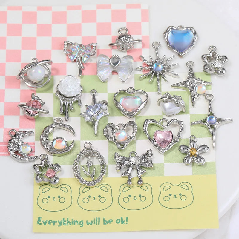 Wholesale Y2K Silver Charms for Jewelry Making Accessories DIY Pendant Necklace Bracelet Earring Women Girl Luxury Female Gift