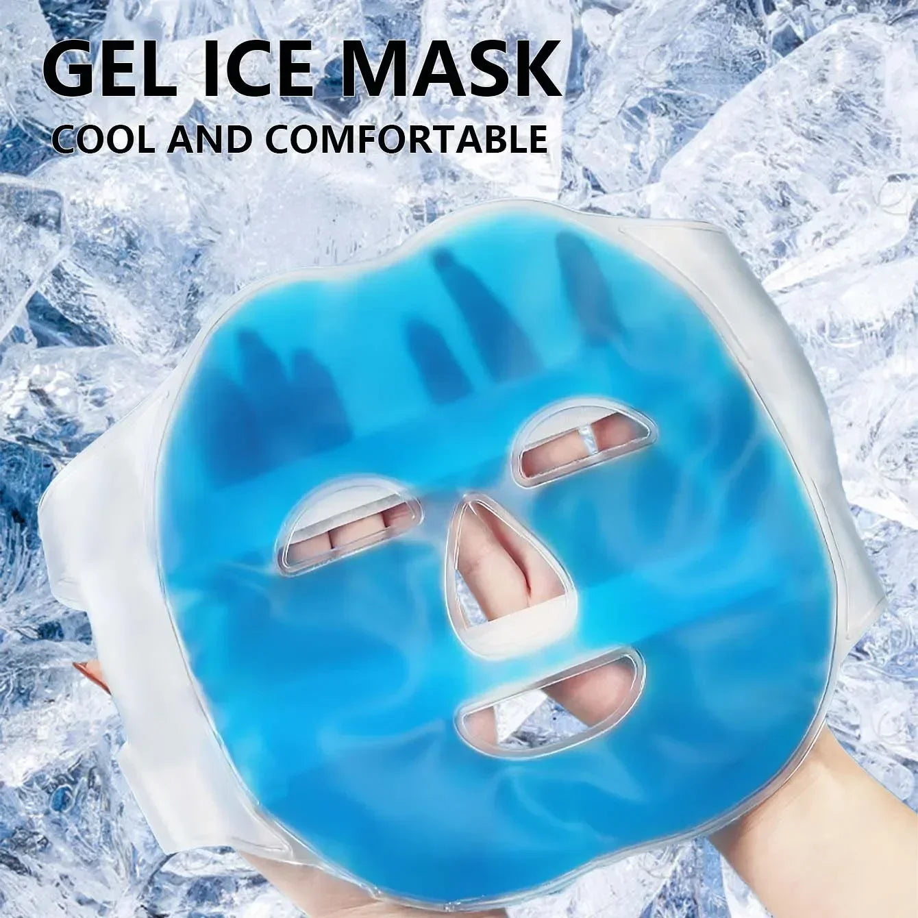 Face Cooling Mask Gel Eye Mask Ice Pack Cooling PVC Hot Cold Therapy Skin Care Tool Gel Face Mask Skin Firming Spa Sleep Mask
