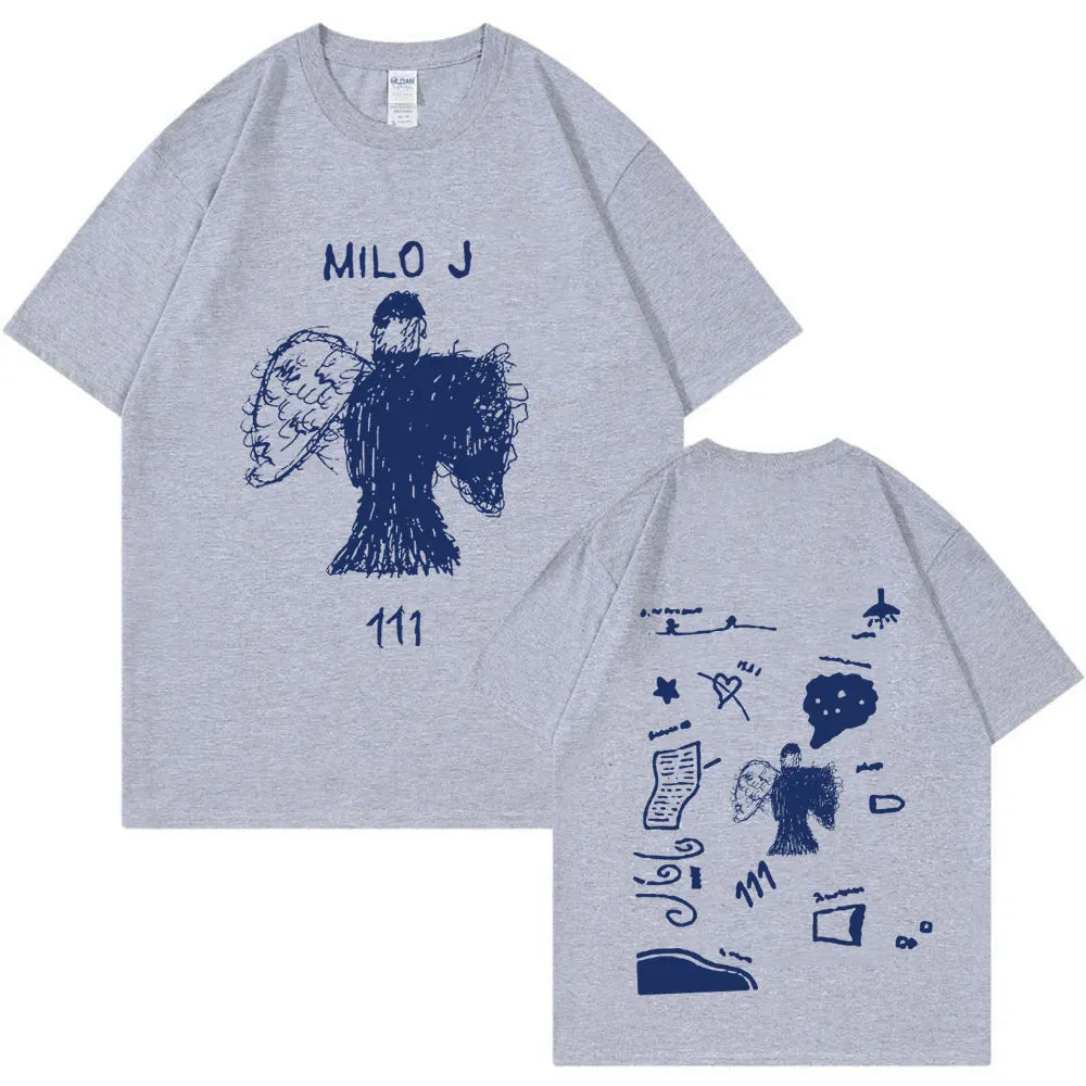 Rapper Milo J 111 Album Merch T Shirt Men Women Clothes Harajuku Hip Hop T-shirt Vintage Cotton Short Slevee T-shirts Streetwear