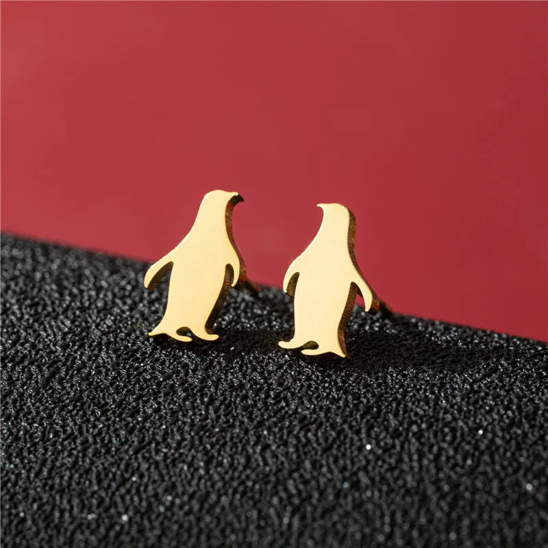 100% Stainless Steel Women Earrings Multiple Style Flamingo Moon Music Ballet Soccer Ear Cartilage Stud Piercing Jewelry Gift