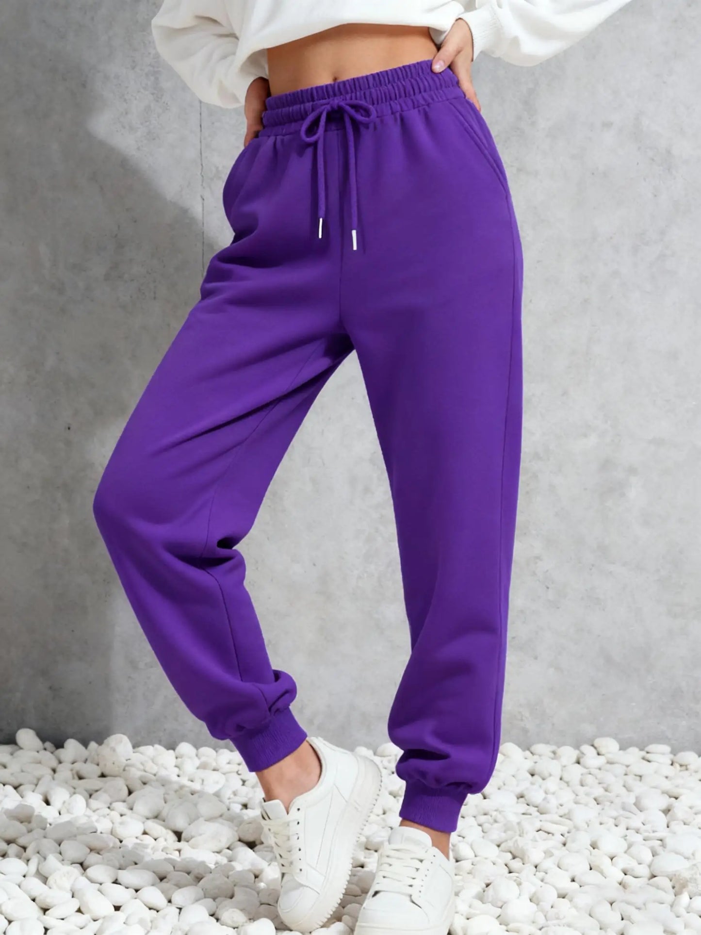 Multicolor Autumn Solid Color Womens Sweatpants Fleece Casual Unisex Long Pants All-Match Sportspants Woman Drawstring Pant