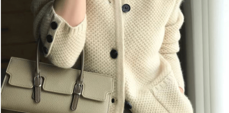 Autumn Winter New Thickened 100% Cashmere Wool Cardigan Women Stand Neck Sweater Sweater Loose Knit Base Wool Sweater Jacket