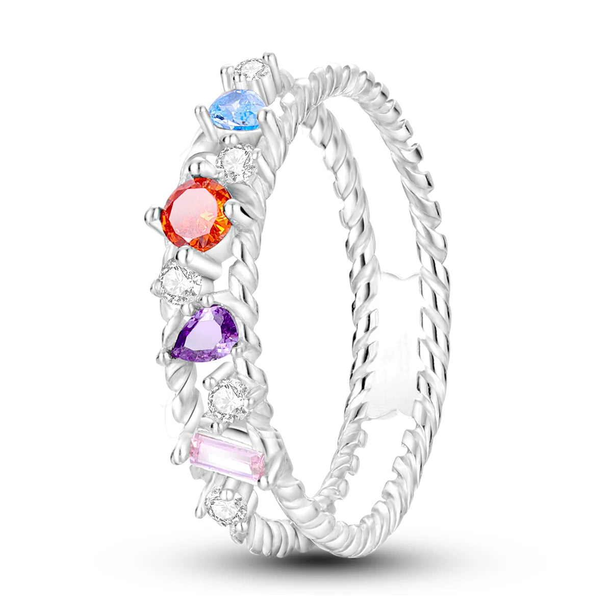 Silver Plated Women Luxury Stackable Ring Real Infinite Flower Daisy Fine Jewelry Rings For Engagement Weddling Party