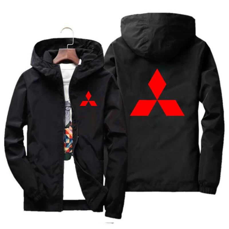 2025 Mitsubishi Racing Team Official Jacket: Unisex Racing Jacket, Oversized Top, Evo Jacket, Hooded Cardigan, Zip-Up Coat