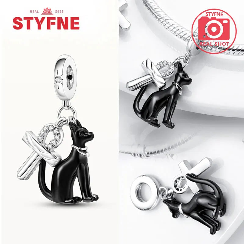 925 Silver Charms Religion Heart Lucky Eye Cross Beads For Original Bracelet Making Pendant for Women Fine Jewelry gifts