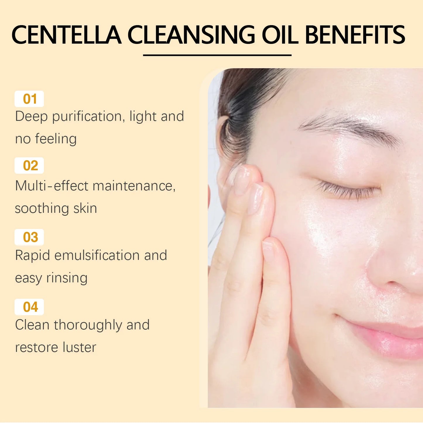 EELHOE Facial Cleansing Oil Centella Asiatica Skin Care for Sensitive Skin Barrier Repair Deep Skin Cleansing Makeup Remover Oil