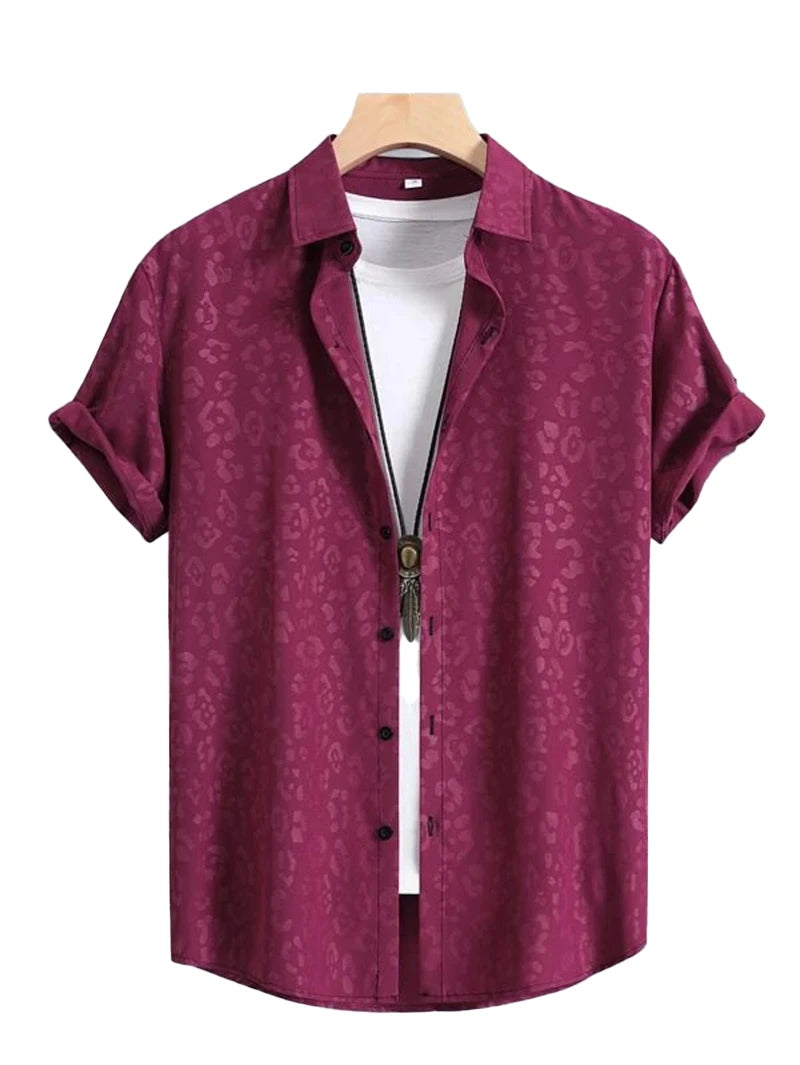 Alternating Striped men's Shirts Summer Minimalist Shirts Beach Casual Style Short Sleeved Shirt Men's Hawaii Vacation Shirt