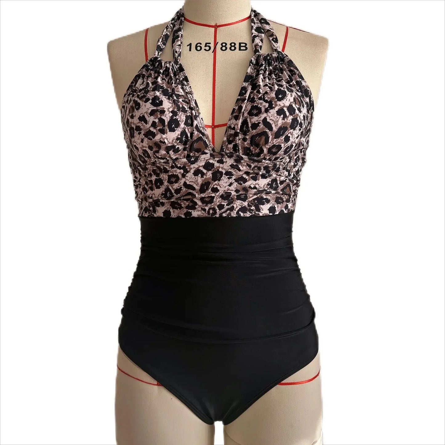 Sexy Pure Color Monokini Swimsuit Hollow out Back Tight Waist Design Cross-Border New Arrival Swimwear for Women