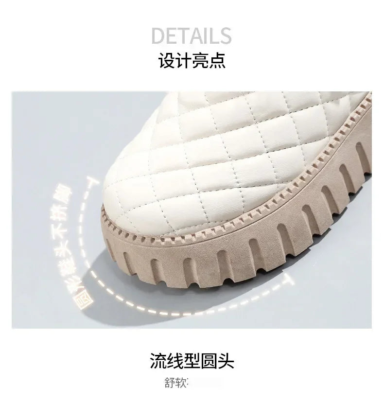 Women's Boots 2024 Winter Plush Cotton Boots Warm Platform Comfort Cold Proof Shoes Zipper Height Increase Anti Slip Snow Boots