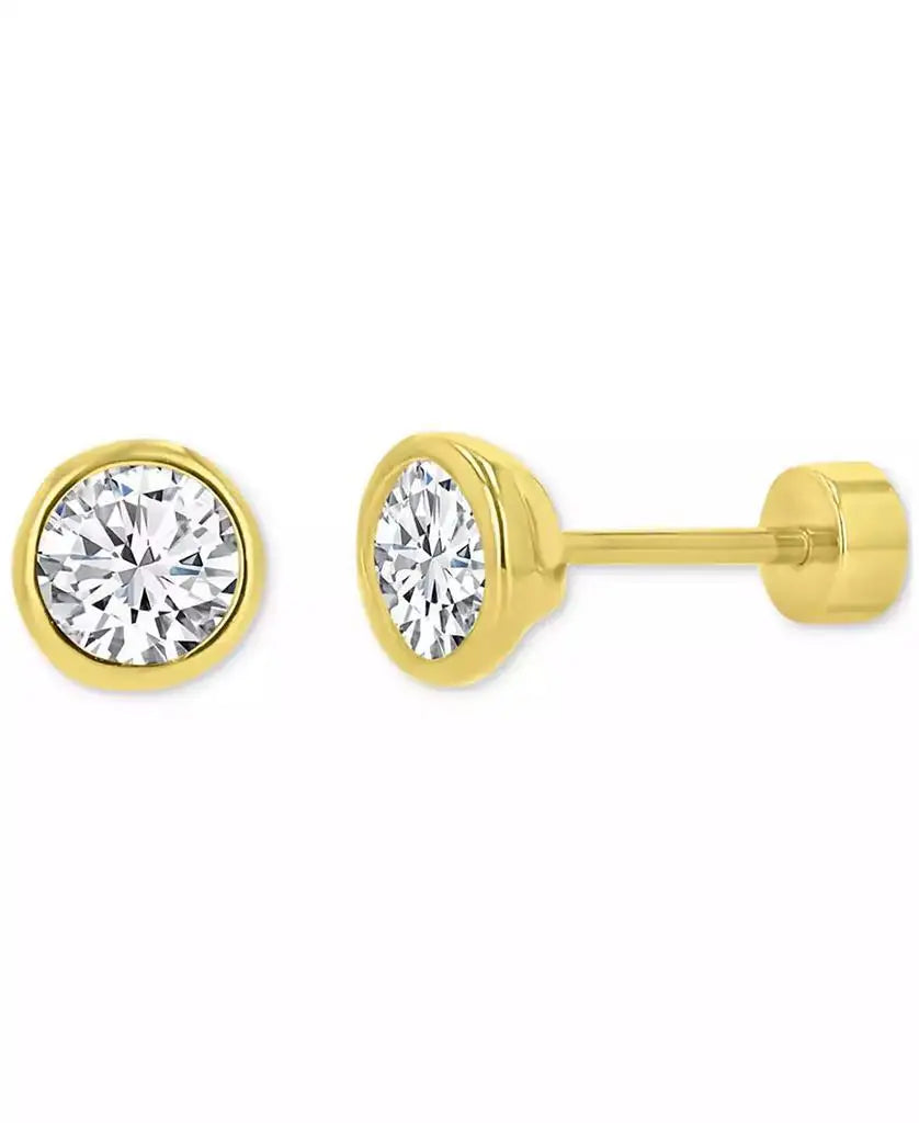 Cubic Zirconia Stud Earrings (1-1/2 ct. t.w.) in 14k Gold-Plated Sterling Silver | Macy's