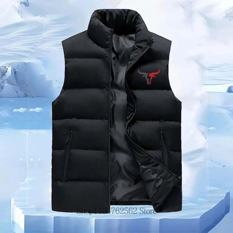 Men Casual Fashion Warm Comfortable Sleeveless Jacket Vest Coat Autumn Winter Mandarin Collar Sports Men Vest Outerwear