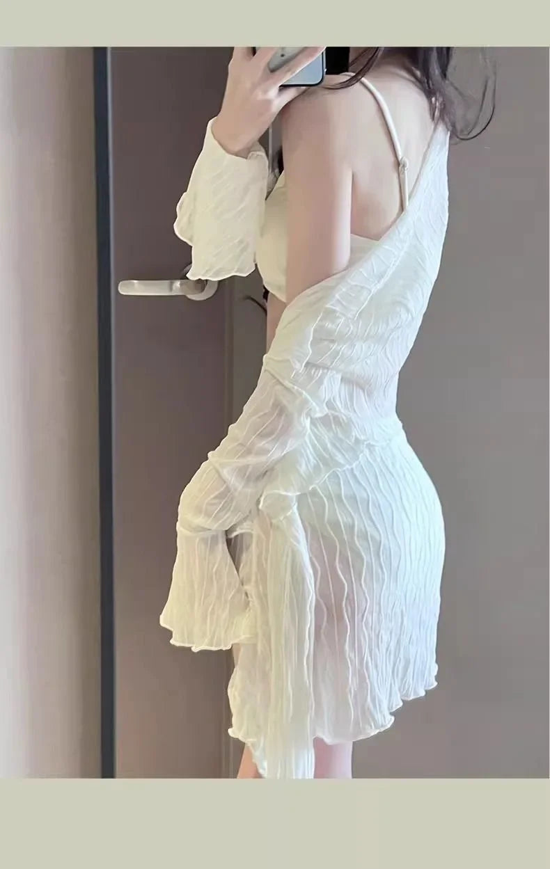 Sexy Bikini Swimsuit Women's Conservative Slimming Cover-Up Separate Swimwear Four-Piece Set Beach Vacation Hot Spring Swimming